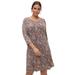 Plus Size Women's Madison 3/4 Sleeve Dress by ellos in Grey Spruce Ditsy Floral (Size 4X)