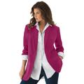 Plus Size Women's Boyfriend Blazer by Roaman's in Berry Twist (Size 40 W) Professional Jacket