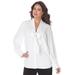 Plus Size Women's Long Sleeve Bow Blouse by Roaman's in White (Size 40 W)