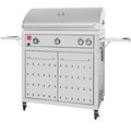 Fuego Living 3-Burner Convertible Gas Grill w/ Cabinet Stainless Steel in White | 49 H x 36 W x 24 D in | Wayfair F36S-Pro-NG