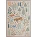 Blue/Brown 60 x 60 x 0.25 in Area Rug - Rifle Paper Co. x Loloi Menagerie MEN-01 Les Fauves Cream Rug Polyester | 60 H x 60 W x 0.25 D in | Wayfair