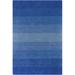 Blue 93 x 0.75 in Indoor Area Rug - Chandra Rugs Metro Striped Handmade Tufted Wool Area Rug Wool | 93 W x 0.75 D in | Wayfair MET566-79106