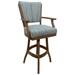 Red Barrel Studio® Northwest Elk - Dark Grey Wood/Upholstered in Blue/Brown | 44 H x 21 W x 20 D in | Wayfair EE78295A2E4F444EBB7C74735EF4E92B