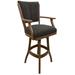 Red Barrel Studio® Northwest Elk - Dark Grey Wood/Upholstered in Black/Brown | 52 H x 21 W x 20 D in | Wayfair EB98600881544BBDA57319883F766B87