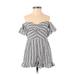 Miss Selfridge Romper: White Chevron/Herringbone Rompers - Women's Size 0 Petite