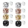 Boucles d'oreilles magnétiques en cristal pour femmes et hommes clou d'oreille de bain clip facile