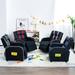 Gymax Kids Recliner Chair Ergonomic Leather Sofa Armchair w/Footrest
