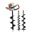 PIOJNYEN 52CC Petrol Earth Auger Ground Hole Borrer Digger Fence Post Hole Auger 3HP 2 Stroke 7500rpm Pole and Accessories included, Drill Bits : 4", 6" and 8"
