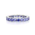Ladies Hand Made Sterling Solid 925 Silver Brilliant Cut Blue Purple Tanzanite Full Eternity Ring (S)