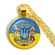 Tryzub-Pendentif Bijoux Ukraine Collier Cabochon Verre Cabochon avant Colliers JOPresidence