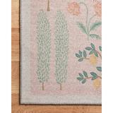 Green/Pink 90 x 30 x 0.25 in Area Rug - Rifle Paper Co. x Loloi Menagerie MEN-01 Les Fauves Blush Rug Polyester | 90 H x 30 W x 0.25 D in | Wayfair