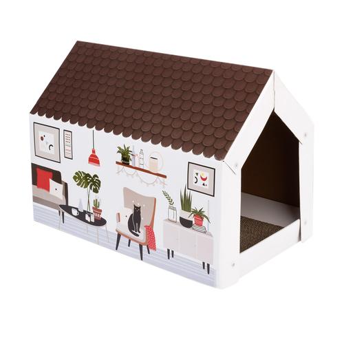 XL Cat Den with Scratching Pad Winter Edition 58x36x41cm