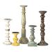 A&B Home Distressed Wooden Candleholders - Set Of 5 - Cream/Brown Wood/Iron in Brown/Gray | 19 H x 5.5 W x 5.5 D in | Wayfair 5544-5