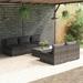 vidaXL Patio Lounge Set Outdoor Sectional Sofa Set Table Garden Poly Rattan