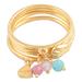 Day Date,'Gold-Plated Gemstone Stacking Rings (Set of 4)'