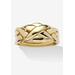 Women's Yellow Gold-Plated Braided Puzzle Ring Jewelry by PalmBeach Jewelry in Gold (Size 8)