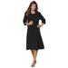 Plus Size Women's Fit-And-Flare Jacket Dress by Roaman's in Black (Size 24 W)