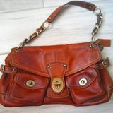 Coach Bags | Coach Cognac Brown Leather Multi Pocket Shoulder Handbag. Size 7x13x4.5 | Color: Tan | Size: 7x13x4.5
