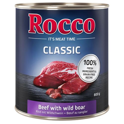 6x800g Classic mit Rind & Wildschwein Rocco Hundefutter nass