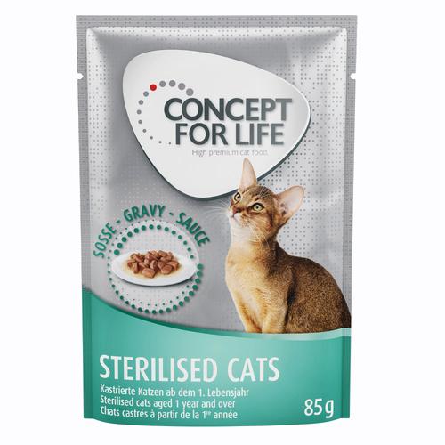 48x85g Sterilised Cats in Soße Concept for Life Nassfutter für Katzen Sparpaket