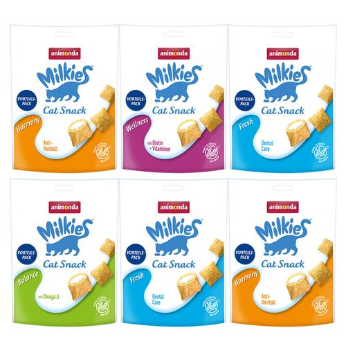 6x120g (4 Sorten) Animonda Milkies Knuspertaschen Mixpaket Katzensnack