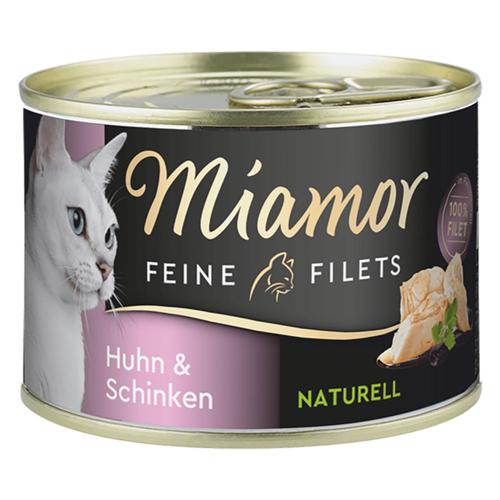 Sparpaket: 12x156g Miamor Feine Filets Naturelle Huhn & Schinken Katzenfutter nass