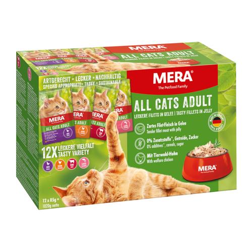 12x85g mera Cats Adult Mix (4 Sorten) Katzenfutter nass