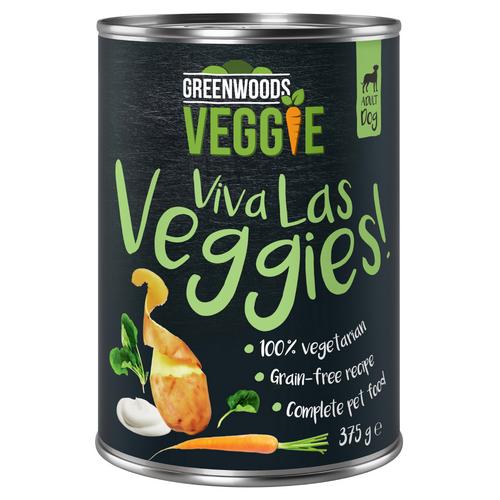 6 x 375 g mit Joghurt, Kartoffeln, Karotten und Spinat Greenwoods Veggie Hundenassfutter