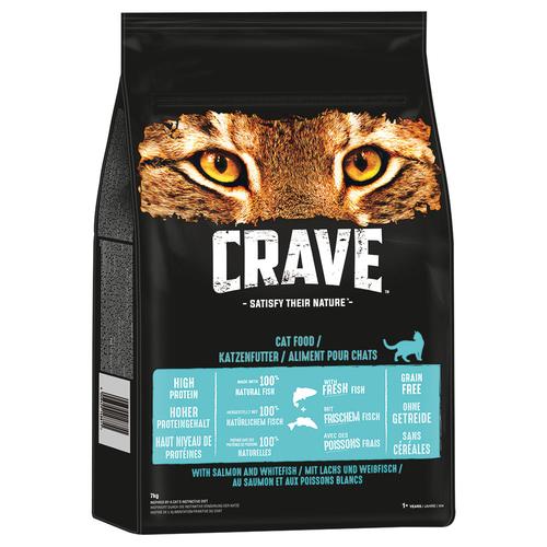 2x 7kg Crave Katze Trocken Adult mit Lachs & Weißfisch Katzenfutter trocken