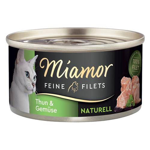 Sparpaket: 12x80g Miamor Feine Filets Naturelle Probierpaket Thunfisch & Gemüse Katzenfutter nass