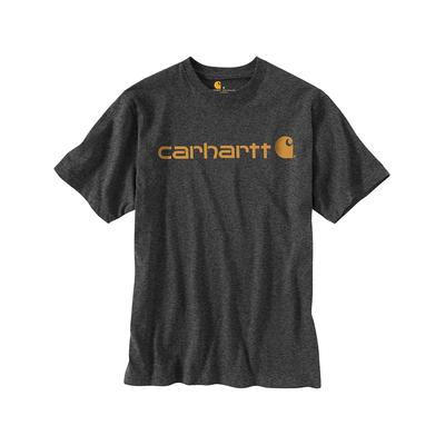 Carhartt Men's Loose Fit Heavyweight Logo Short Sleeve T-Shirt, Carbon Heather SKU - 135992