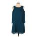 Lily Rose Casual Dress - Shift: Blue Solid Dresses - Women's Size Small