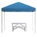 Flash Furniture Lennon Pop Up Canopy w/ Carry Bag & Folding Table w/ Benches Set Metal/Soft-top in Blue | 106 H x 116 W x 116 D in | Wayfair