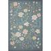 Blue/Green 114 x 90 x 0.13 in Area Rug - Rifle Paper Co. x Loloi Cotswolds COT-01 Strawberry Fields Teal Rug Polyester/Cotton | Wayfair