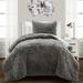 Emma Faux Fur Oversized Comforter Dark Gray 2Pc Set Twin-XL - Lush Decor 21T011027