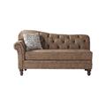 Lark Manor™ Crippen Tufted Left-Arm Chaise Rolled Arms Chaise Lounge Polyester in Brown | 37 H x 36 W x 71 D in | Wayfair