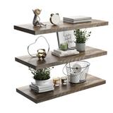 Latitude Run® Valts Floating Shelf Set w/ Invisible Wall Mount Bracket Wood in Gray | 1 H x 30 W x 10 D in | Wayfair