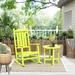 Lark Manor™ Outdoor Aiyanna Rocking Plastic Chair w/ End Table in Green/Yellow | 41.7 H x 25.2 W x 33.9 D in | Wayfair
