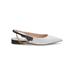 Point-Toe Leather Slingback Ballet Flats - White - John Galliano Flats