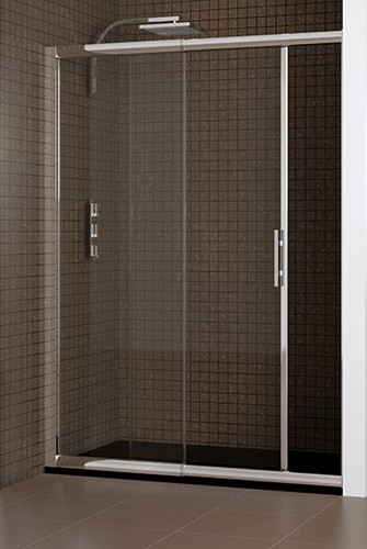 Paroi de douche coulissante CLASSIC MACAO 155/172 avec 1 volet fixe blanc KINEDO PA1646BTNE