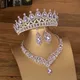 KMVEXO – ensemble de bijoux de mariée en cristal violet pour femmes diadèmes boucles d'oreilles