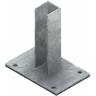 Ferro Bulloni - Base supporto per paletto quadro zincata - per paletto mm 50 x 50