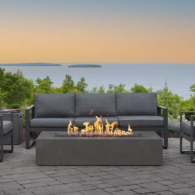Provo Low Rectangle Propane Fire Table in Carbon