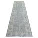 Shahbanu Rugs Gray Ushak with Cypress and Willow Tree Design Natural Dyes Afghan Wool Hand Knotted Runner Rug (2'9" x 9'7")