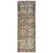 Shahbanu Rugs Sand Color Worn Down Vintage Persian Hamadan Hand Knotted Distressed Look Wool Runner Rug (3'3" x 9'9")