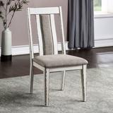 Abeje Rustic White Grey Fabric Side Chairs by Furniture of America (Set of 2)