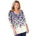 Plus Size Women's 7-Day Floral Print Tunic by Woman Within in Soft Iris Floral (Size 3X)