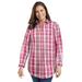 Plus Size Women's Perfect Long Sleeve Shirt by Woman Within in Raspberry Charming Plaid (Size 1X)
