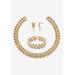 Women's Gold Tone Necklace, Bracelet And Earring Set, Simulated Pearl Jewelry by PalmBeach Jewelry in Crystal Pearl Gold