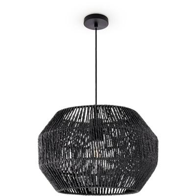 Paco Home - Pendelleuchte Esstisch Papier Boho Hängelampe Esszimmer Lampe E27 Rattan Pendelleuchte